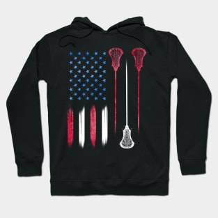 US Flag colors LAX USA Lacrosse Hoodie